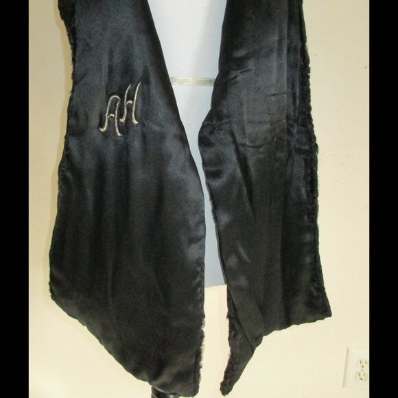 Vintage 1940's Black Broadtail-Persian Lamb Fur Stole Cape - Picture 11 of 15